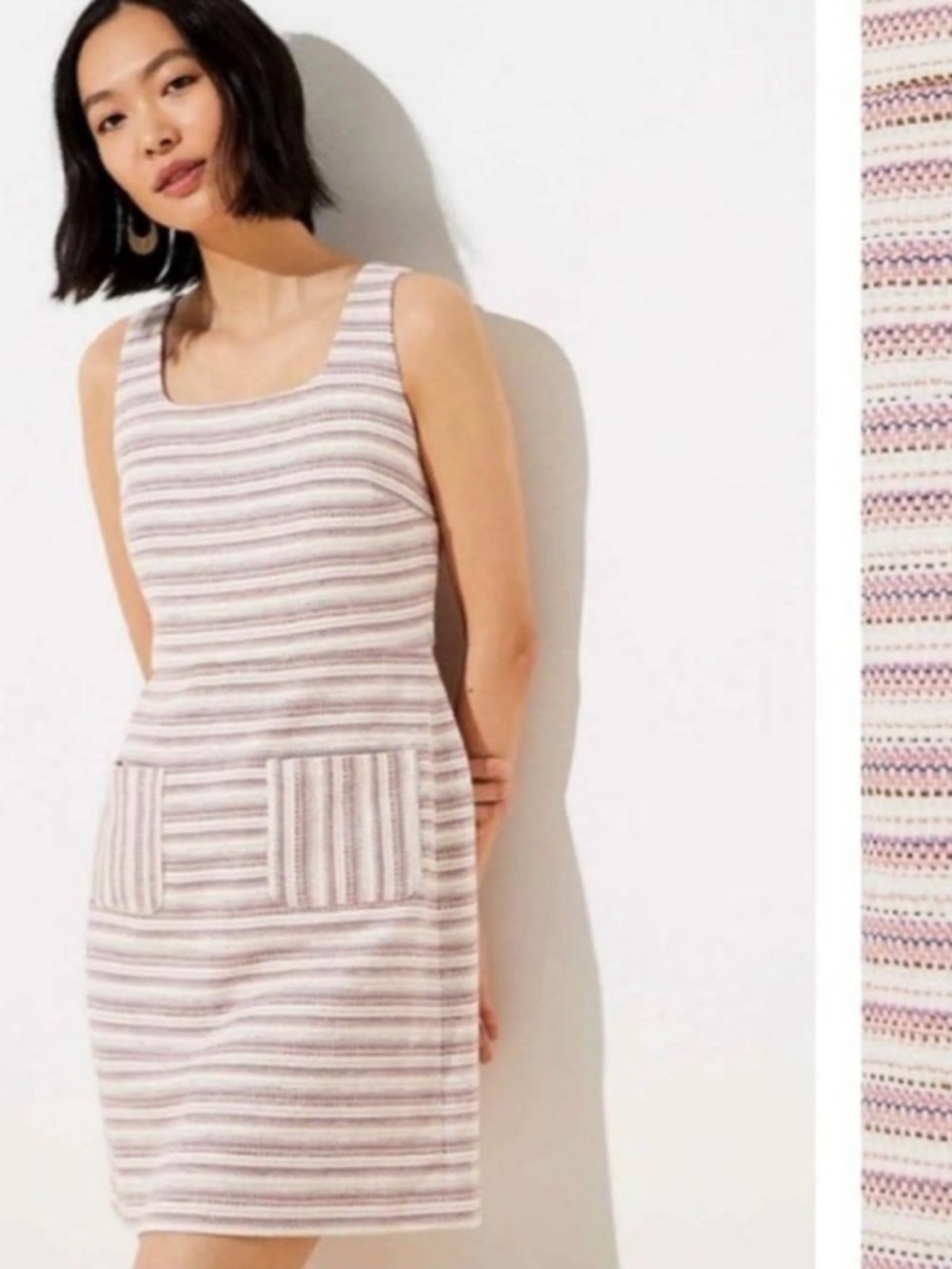 Loft Tweed Pink Shift Dress 6